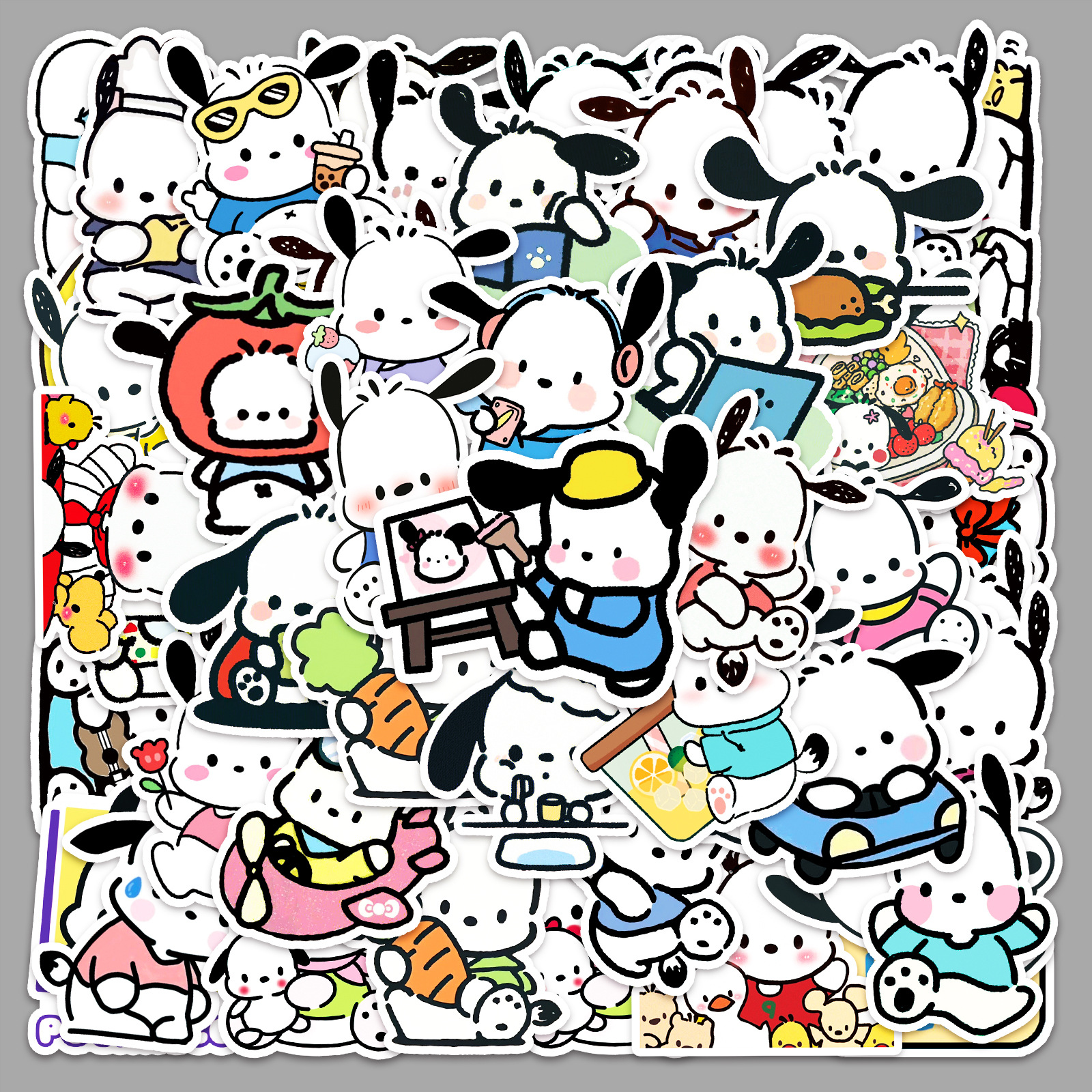 50 Sanrio Parchal Dog Personality Graffiti Cartoon Cute Stickers Decorative Phone Shell Luggage Stickers Waterproof