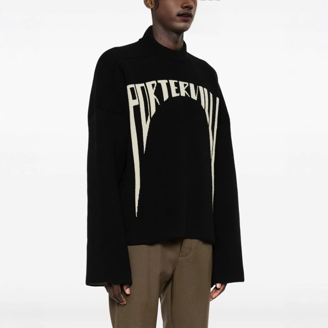 Factory Direct Sales 2026 European and American Autumn and Winter American-Style Casual Street Jacquard Personalized Pullover Trendy Loose Unisex Sweater