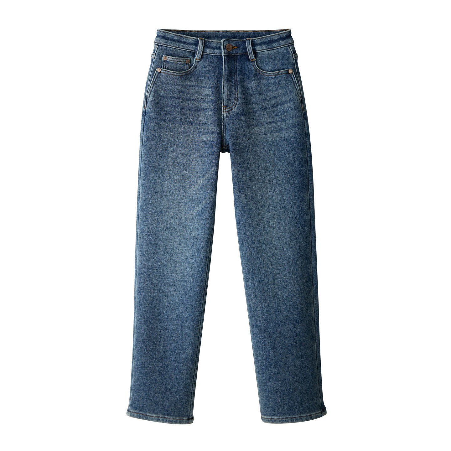 2026 Spring New Style Wool Silk Integrated Elastic Slimming Straight-Leg Jeans for Women Wholesale N3Ek2917