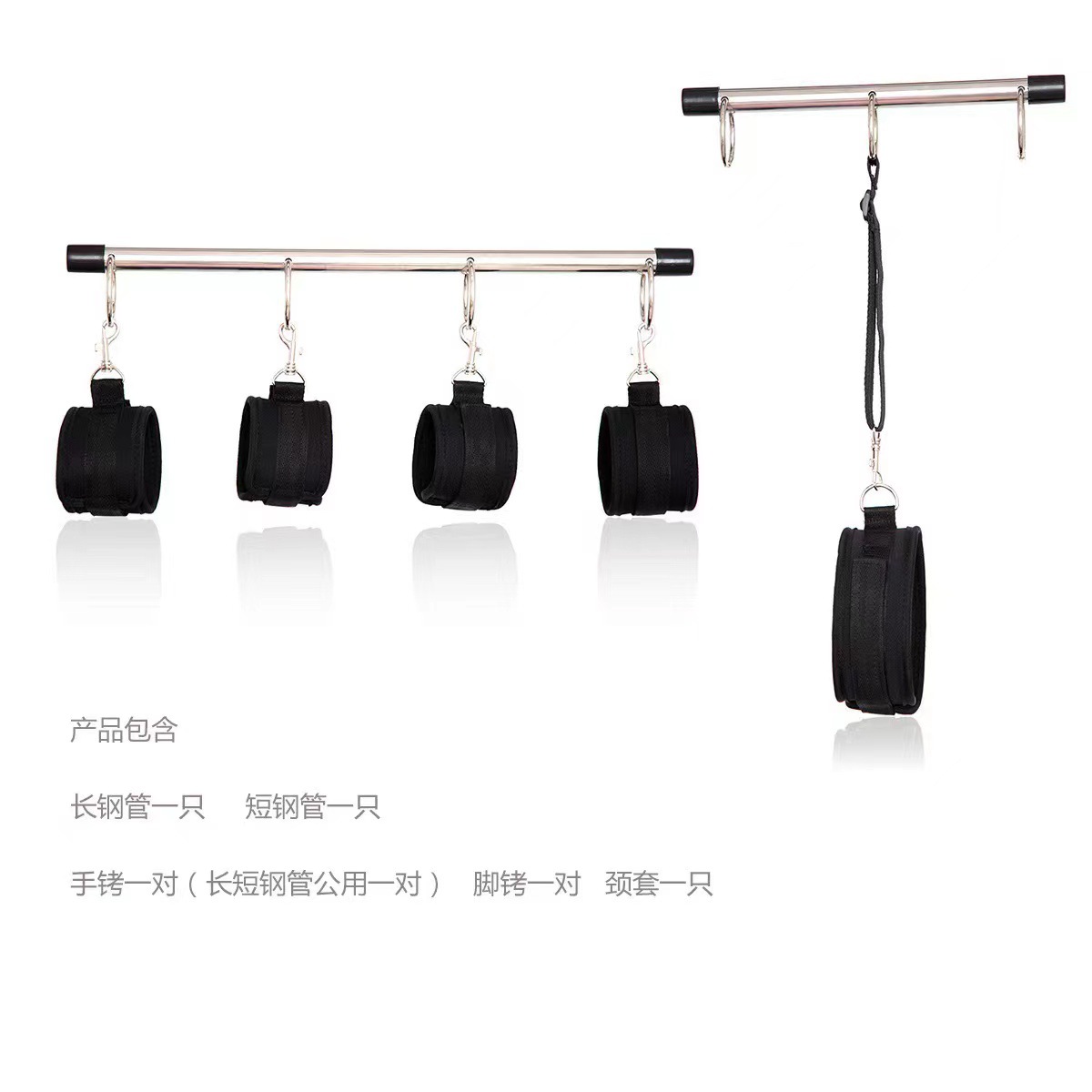 Foreign trade SM women's steel pipe hand and foot cuff collar binding binding training alternative split leg binding supplies factory wholesale