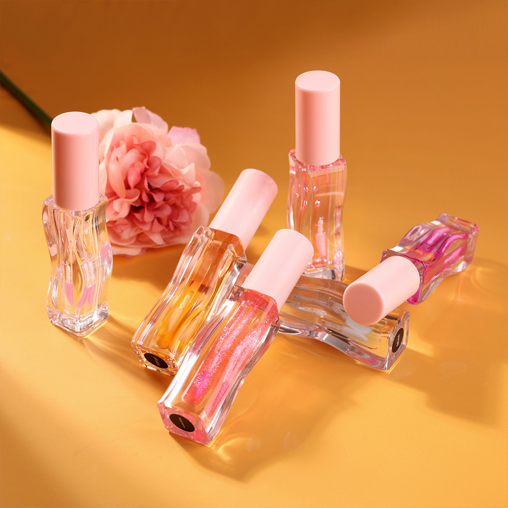 Cross-border foreign trade niche design wave line lip protection oil transparent temperature change watermelon flavor lip enhancement oil custom logo-free