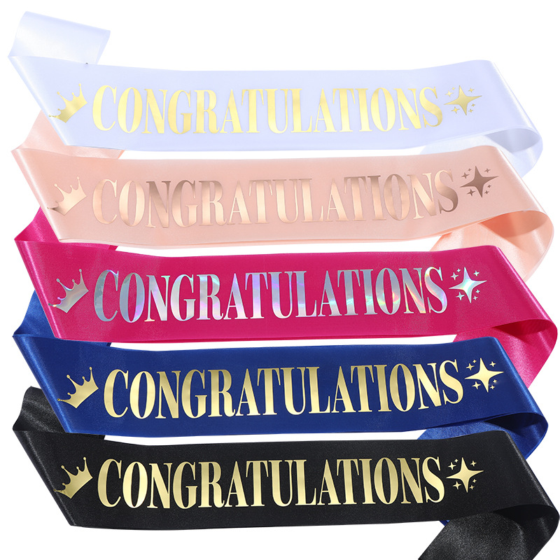 Cross-border new CONGRATULATIONS on your CONGRATULATIONS graduation shoulder strap etiquette belt party Belt wholesale