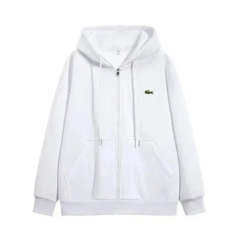Lacoste Zip Hoodie White