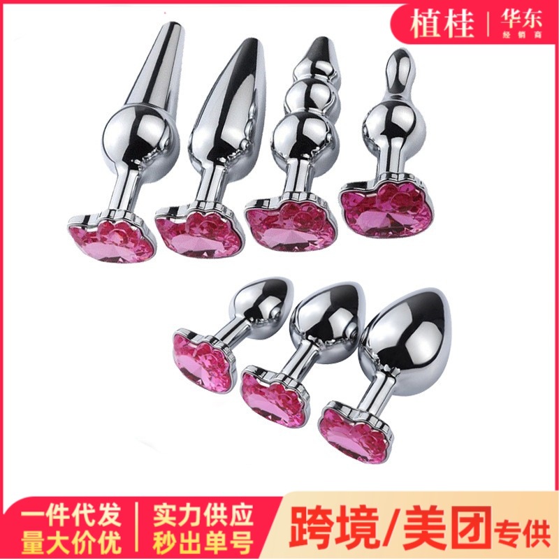 Metal cat face anal plug suit anal expansion thread sex products back court Bolt adult products wholesale delivery