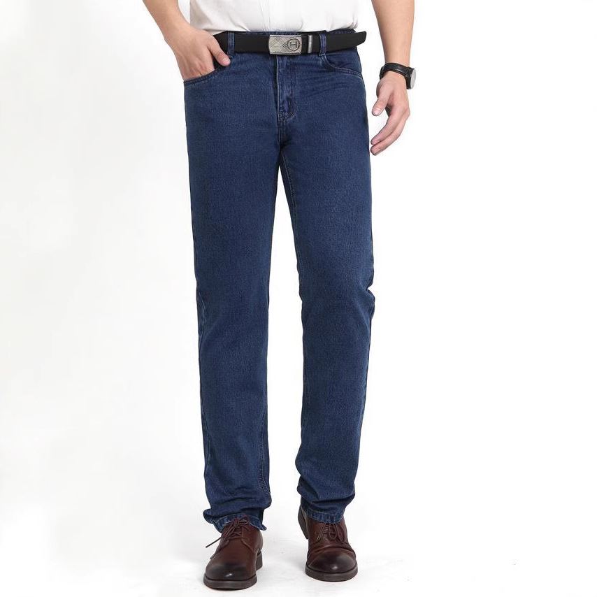 Autumn and Winter Thick Jeans Men's Work Pants Wear-resistant Straight Tube Electric Welding Auto Repair Labor Protection Elasticless Work Pants Thickened