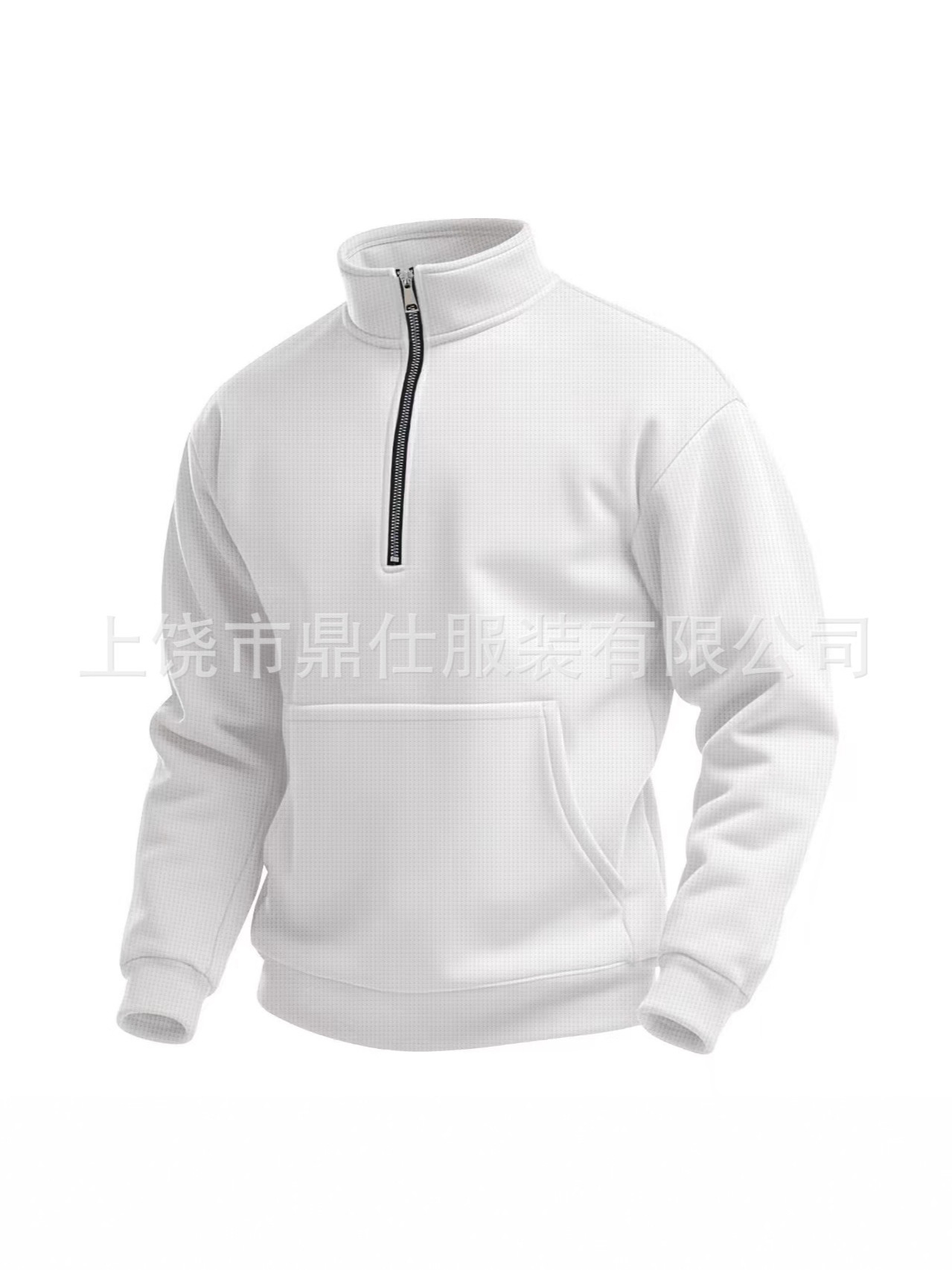 2025 Autumn New Cross-Border Men's Waffle Zipper Stand Collar Sweatshirt Aliexpress Amazon Waffle Long Sleeve
