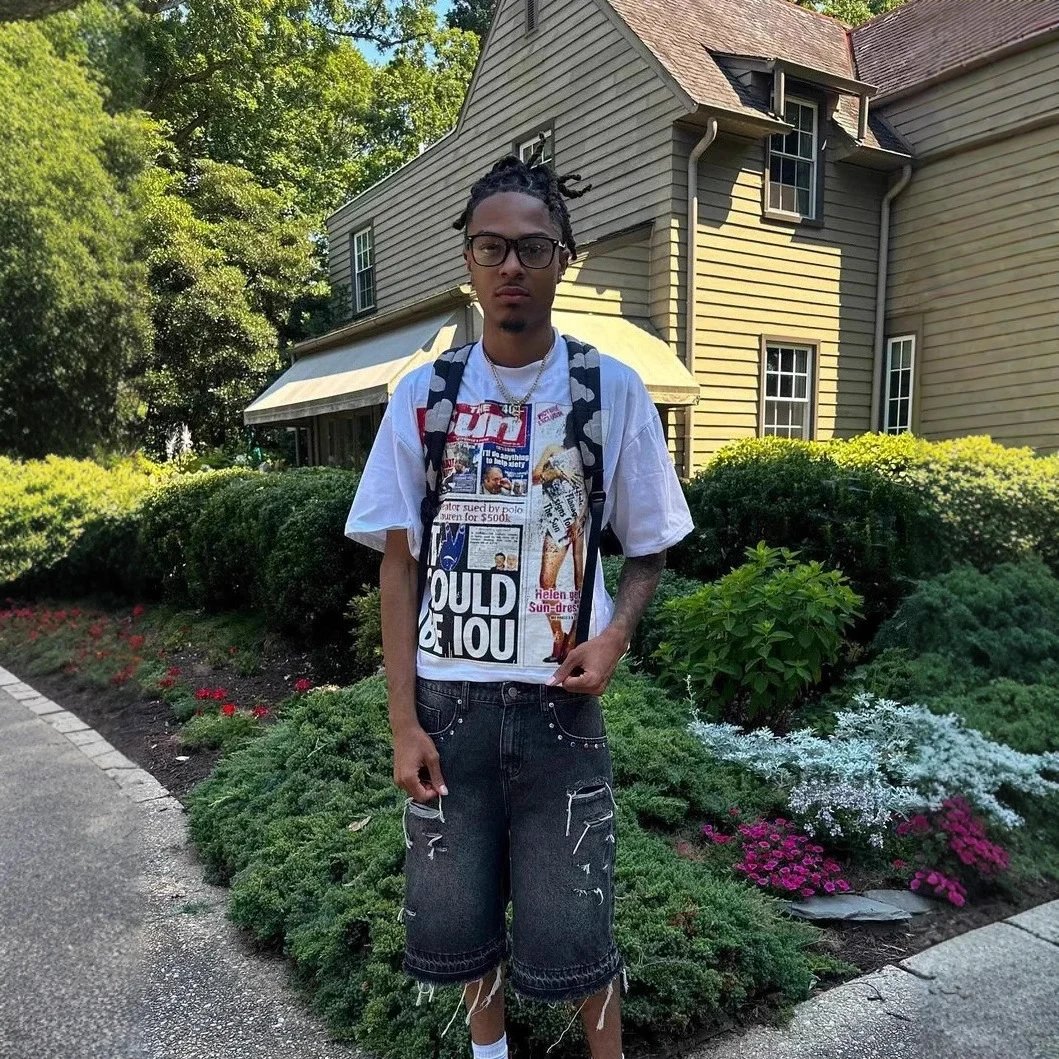 New Y2K2025 American Street Hip Hop Style Hip Hop Cartoon Men and Women Printed Loose T-Shirt Personalized All-match Cross-border