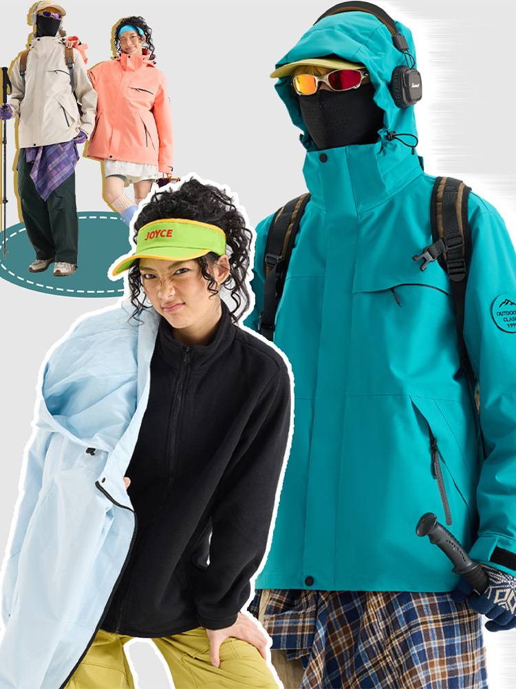 Luotuo Same Style down Jacket for Women, Outdoor Three-In-One Windproof, Waterproof and Warm Two-Piece Set for Men, Small Jacket