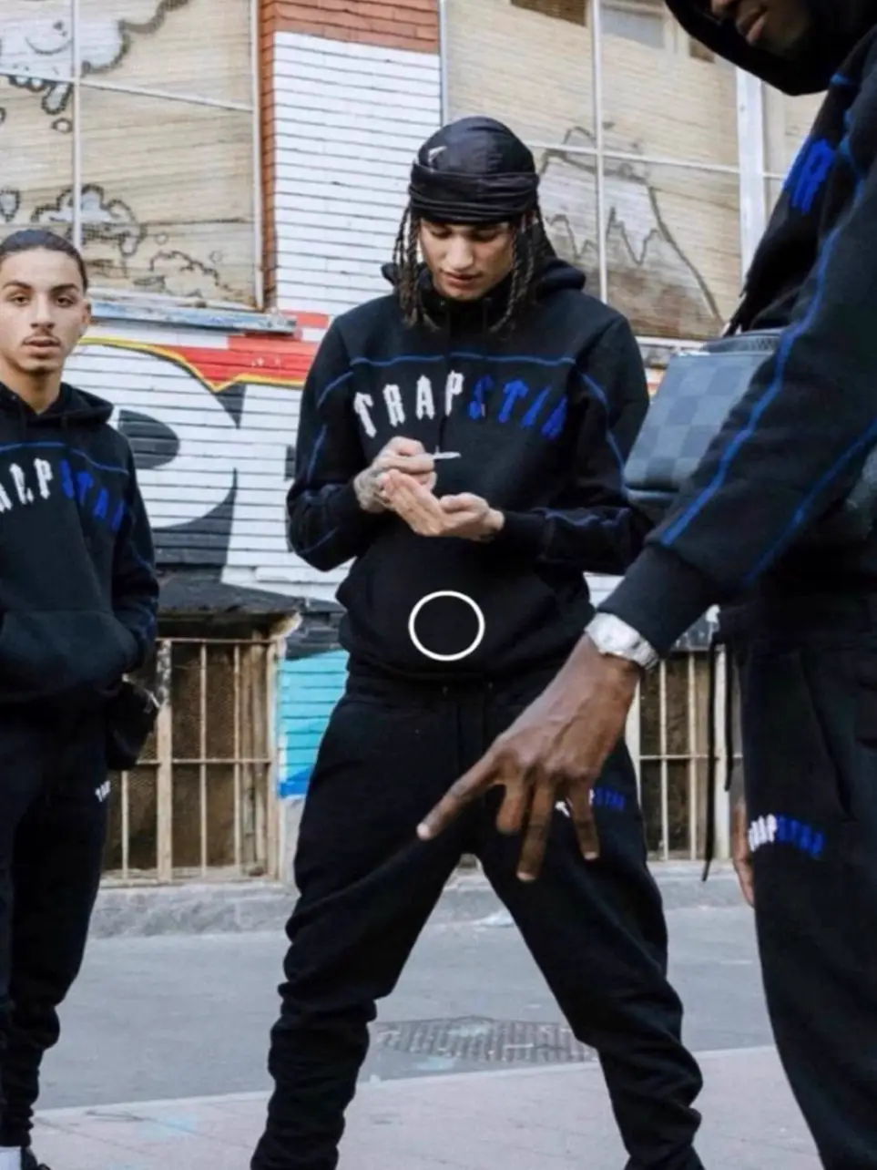 Trapstar thin fleece hoodie set for keeping warm, featuring European and American celebrities and UKDRIPDRILL sports hip-hop rap