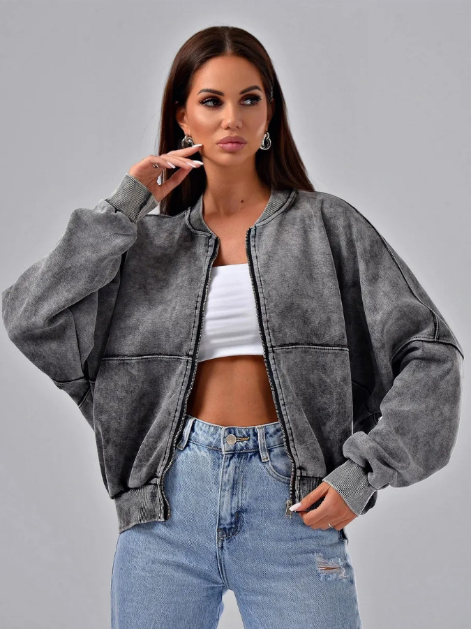 Short Zipper Cardigan Hooded Sweater American Style Retro Loose oversize Men's and Women's Autumn and Winter Couples Shirt