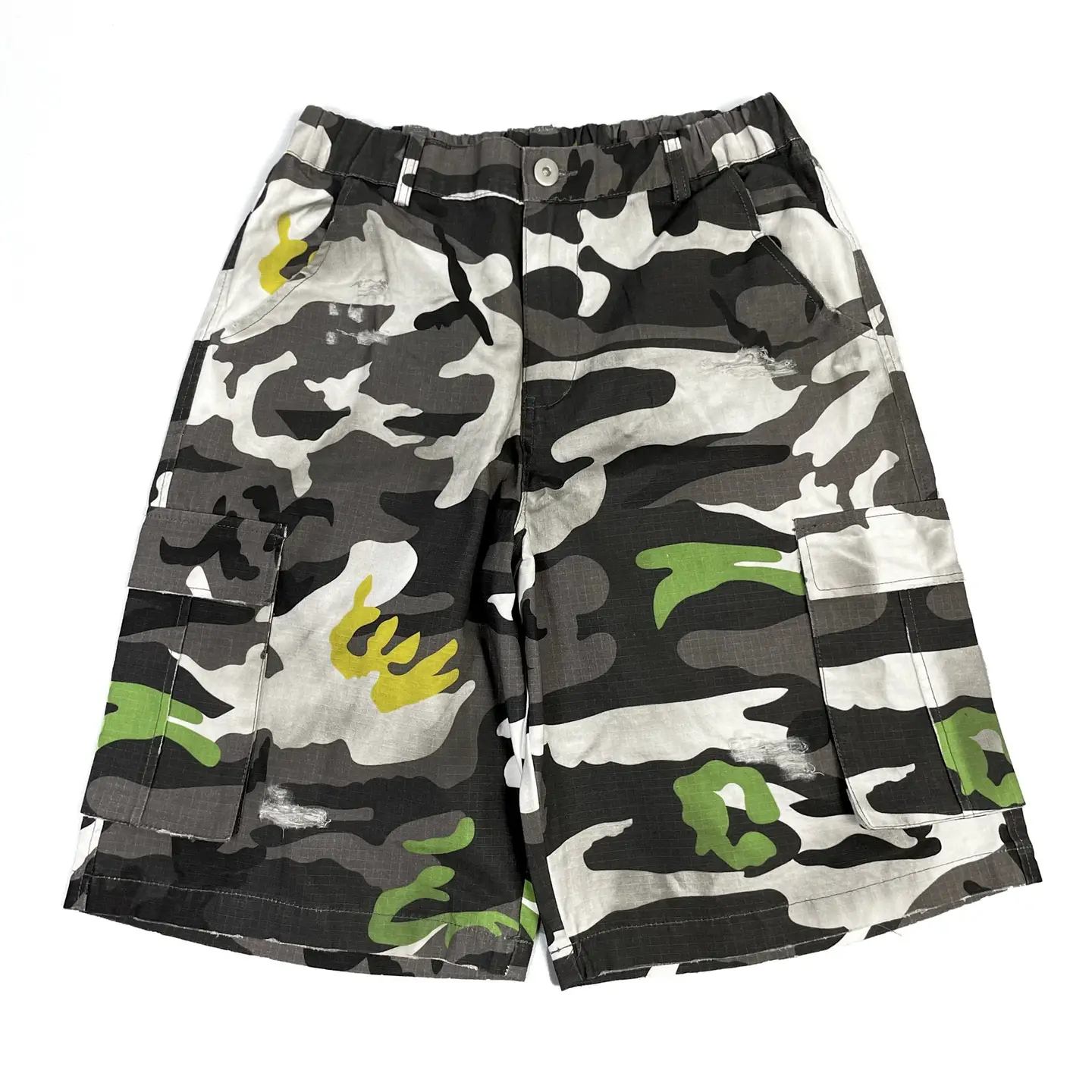 CSONLINEllcCamo Dirty Dyed Camouflage Niche 350g Leisure Joker Canvas archive Shorts-CSONLINE Online
