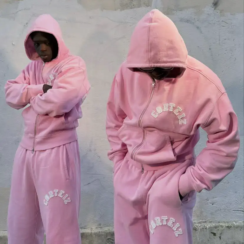 Corteiz Alcatraz Embroidered Letter Logo Fleece-Lined Hooded Sweatshirt American Fashion High Street Casual Men's and Women's Hoodie Ins