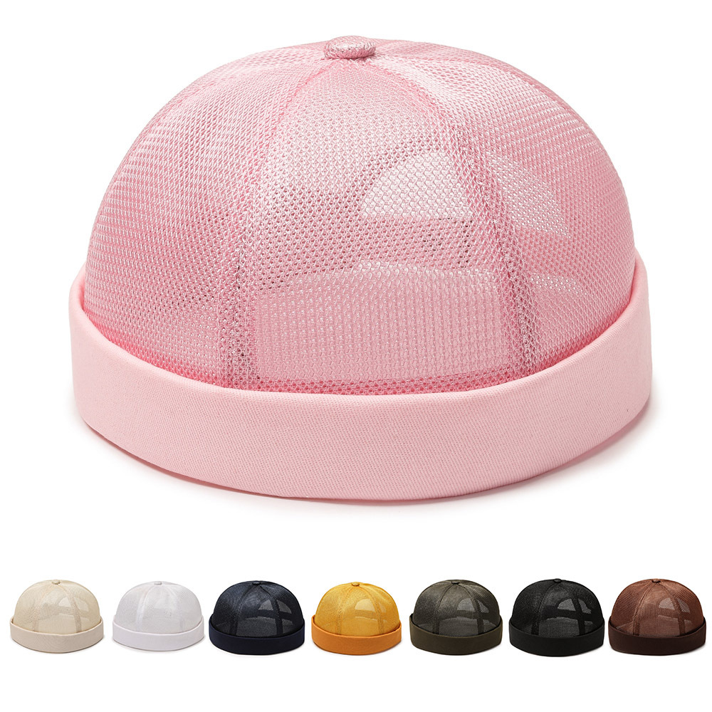 Summer New Style Brimless Melon Skin Hat Hip-Hop Men's and Women's Light Landlord Hat Casual Fashion Outdoor Breathable Hat for Men and Women