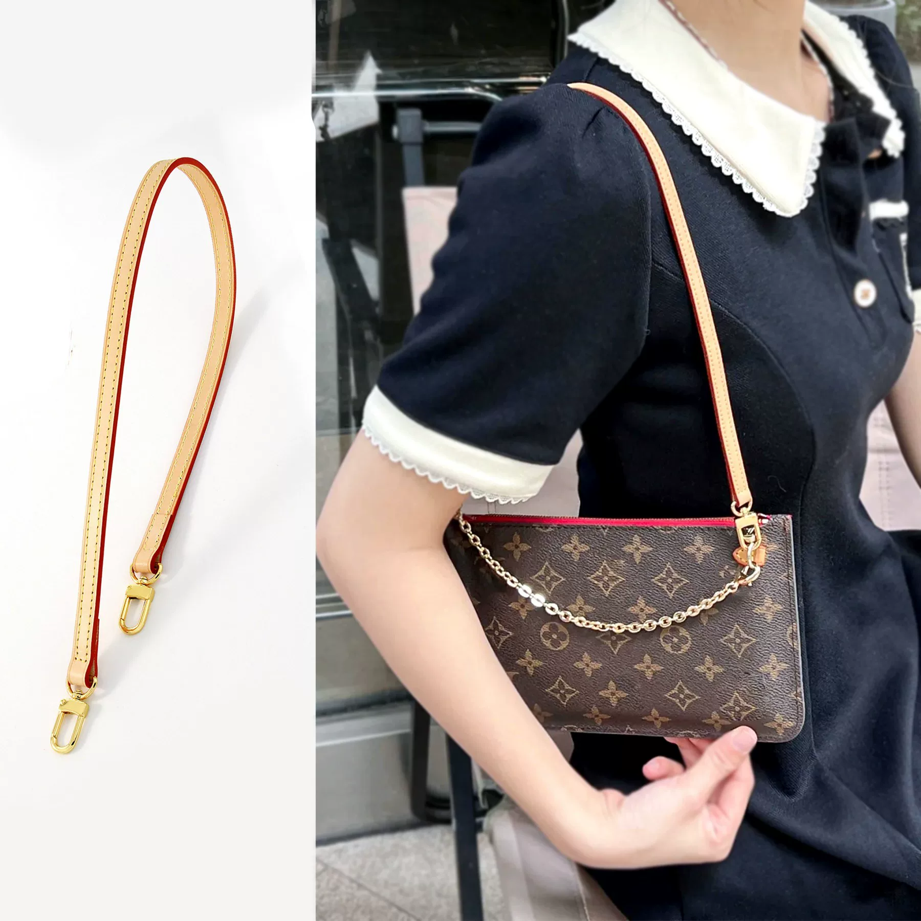 Neverfull Mother-Daughter Bag Modification Shoulder Strap Suitable for Lv Shopping Bag Strap Accessories Inner Bag Modification Chain Crossbody