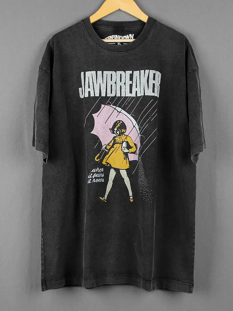 Jawbreaker Punk Alternative Rock Band Pure Cotton Retro Casual Loose Washed Long-Sleeved Short-Sleeved Men's T-Shirt