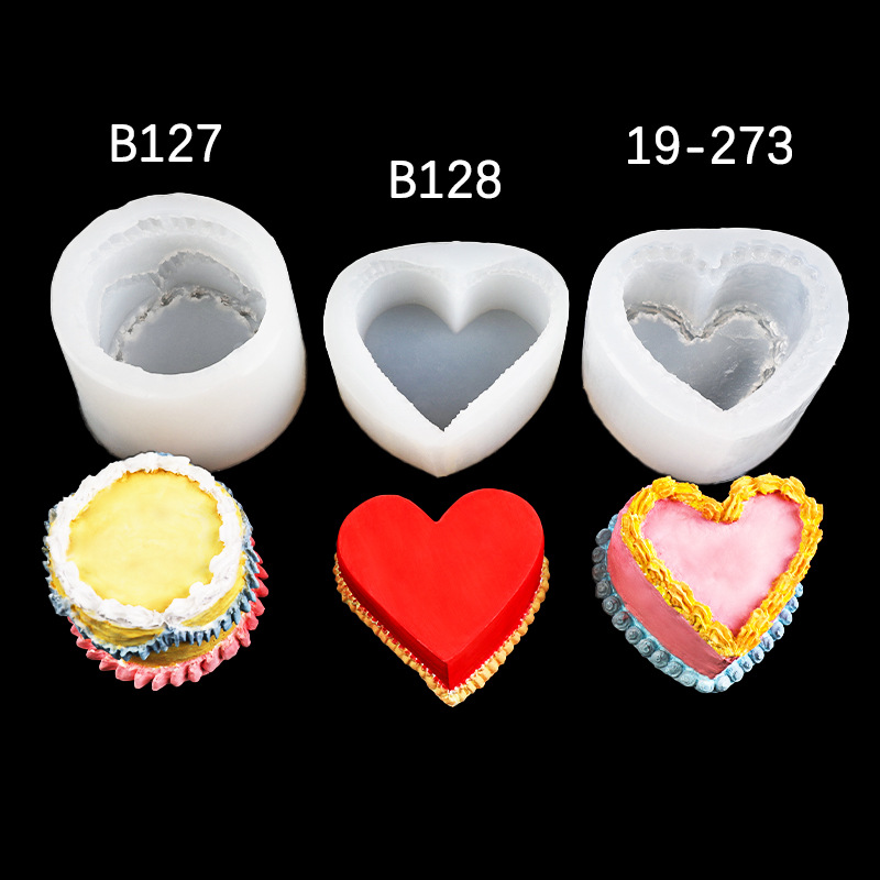 Three-dimensional love cream decorating cake silicone mold simulation small cake mousse aromatherapy candle decoration fondant mold