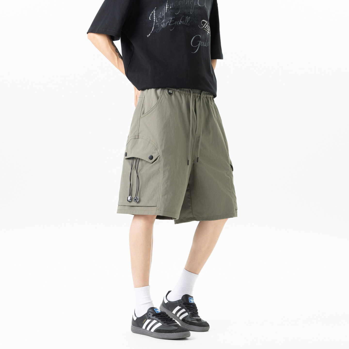 Men's Shorts 2026 New Summer Trendy Brand Loose Multi-Pocket Five-Point Pants for Outdoor Wear, Thin Workwear Mid-Length Pants for Men