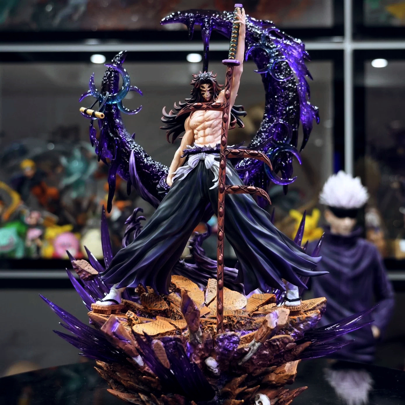 [in Stock for Full Payment] Demon Slayer: Kimetsu No Yaiba Gk Black Death Mojuu Upper String One Tsugikuni Yoriichi Gk Figure Model Ornament Gift