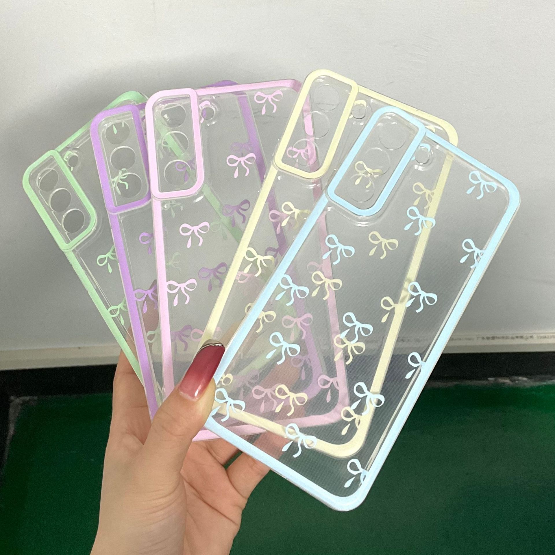 Blue Small Bow New Samsung S25 S24 S23 S22 S21 Simple Cartoon S25 Ultra Drop-Resistant