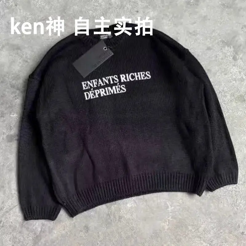 ken神自主忧郁的富二代新款宽松针织圆领高级美式毛衣男羊毛衫
