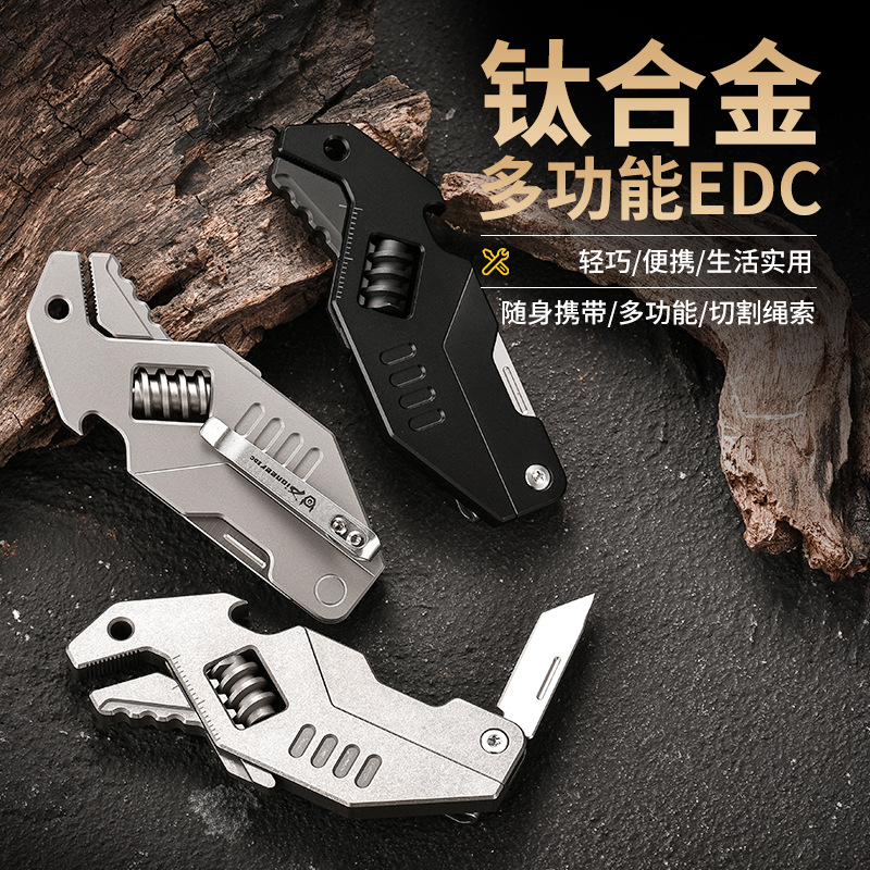 Pioneeredc Titanium Alloy Multifunctional Edc Folding Knife Pliers for Outdoor Use, Portable and Suitable for Cutting Ropes