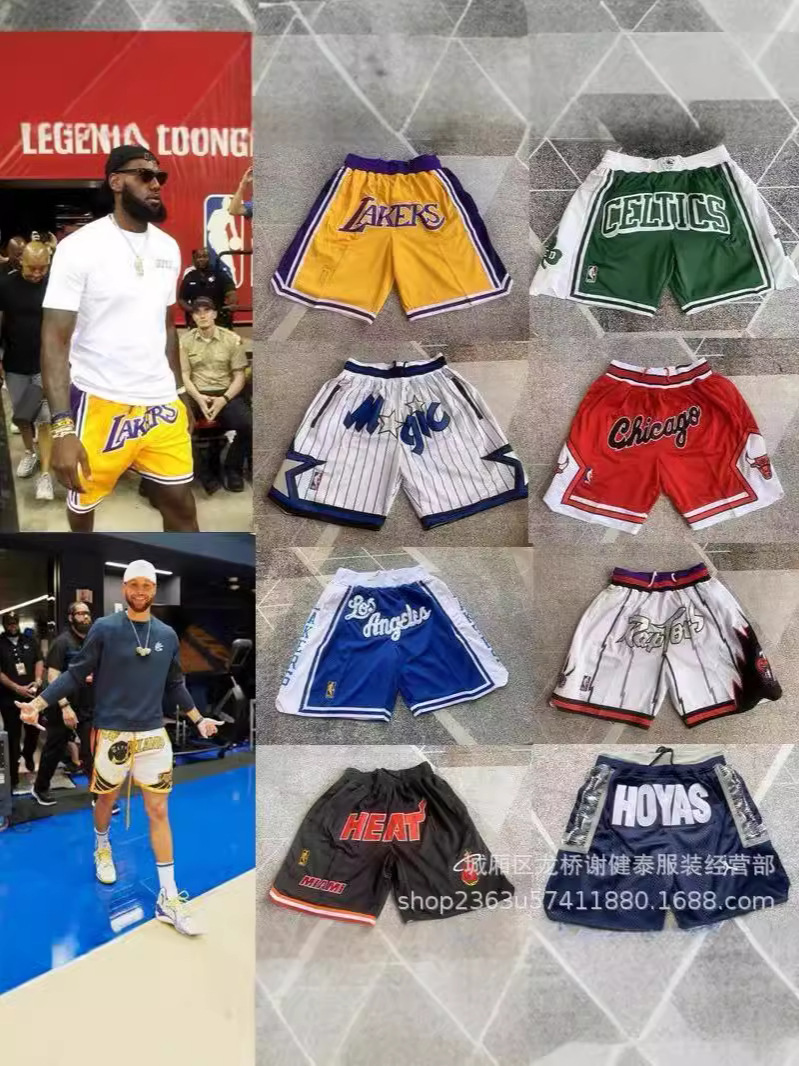 Sold over 3000】Wholesale Foreign Trade Basketball Shorts Warriors Lakers 76Ers Heat Raptors Magic Pocket 3D Print Foto QC de 1688 na Qualit.ly