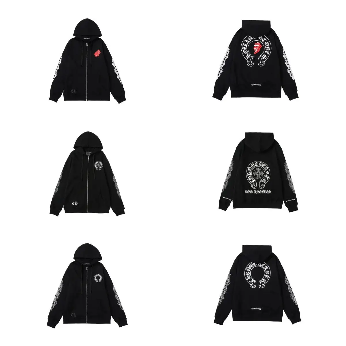 Cross Roll-Up Zipper Hooded Sweatshirt Jacket