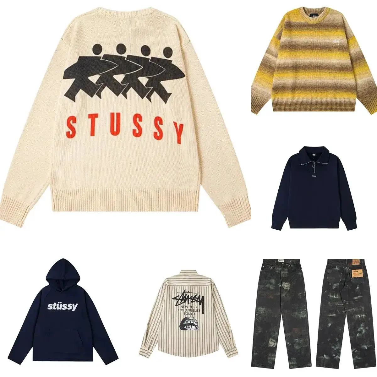 High quality co-branded embroidered sweatshirt casual pants jeans