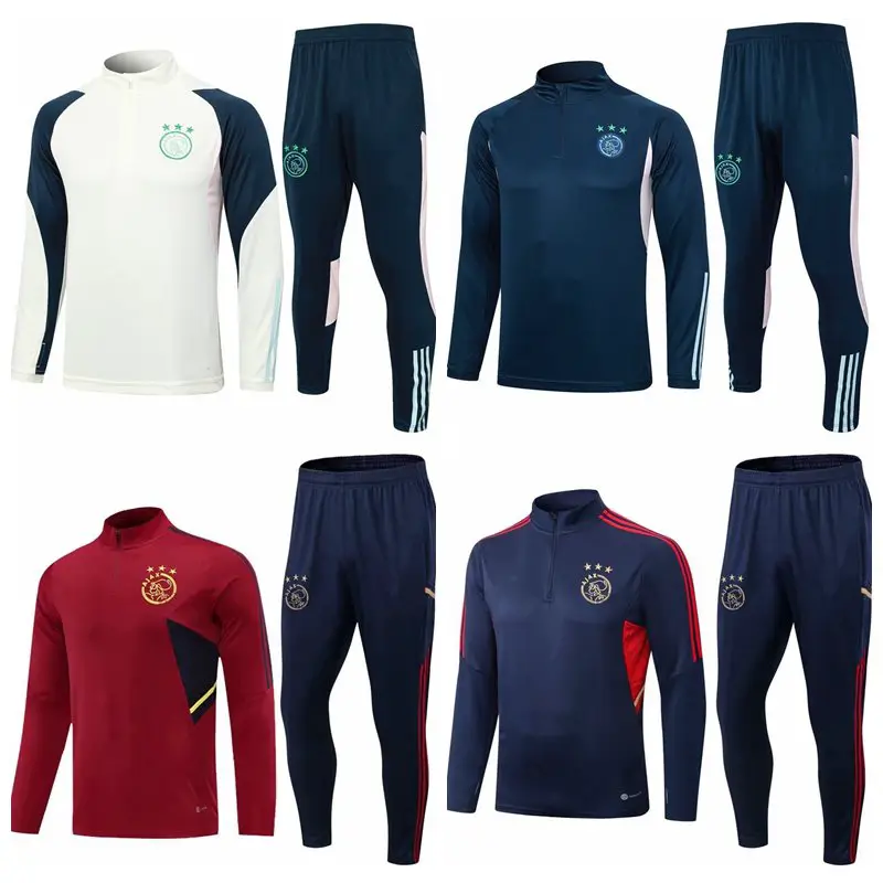 2324 Ajax Feyenoord Pre match Warm Up Outfit Adult and Children's Long Sleeve Football Training Suit Set