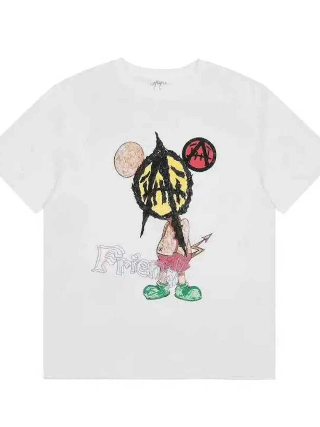 Travis Scott 24ss Utopia Album Peripheral Graffiti Man and Woman Cartoon Casual Short Sleeve Loose T-shirt