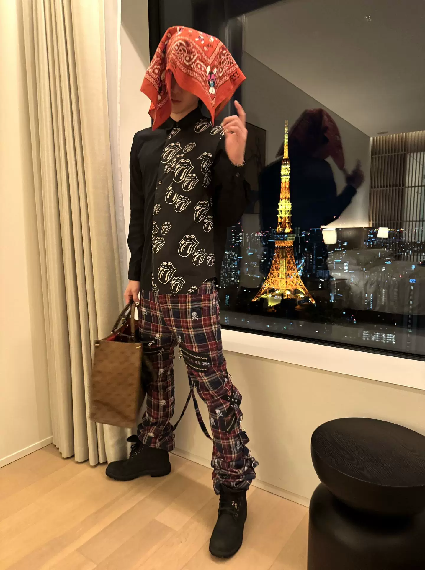 55 Same Style) Comme Des Garçons 2005Ad Rolling Stone Print Patchwork Shirt Foto QC de TAOBAO na Qualit.ly