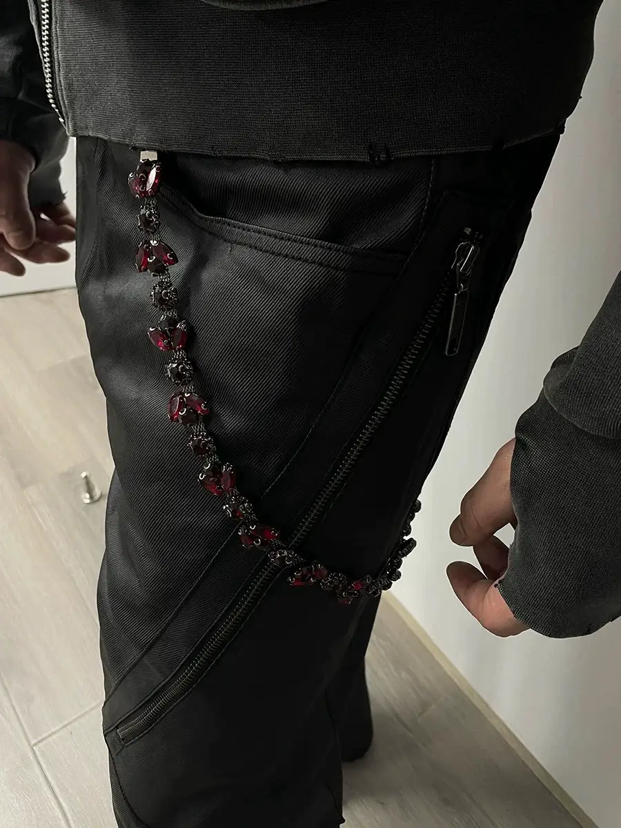 In Stock, Immediate Dispatch Within 24 Hours, Chen Xiaojin Chen Xiao Jin Pigeon Blood Gemstone Handmade Trouser Chain