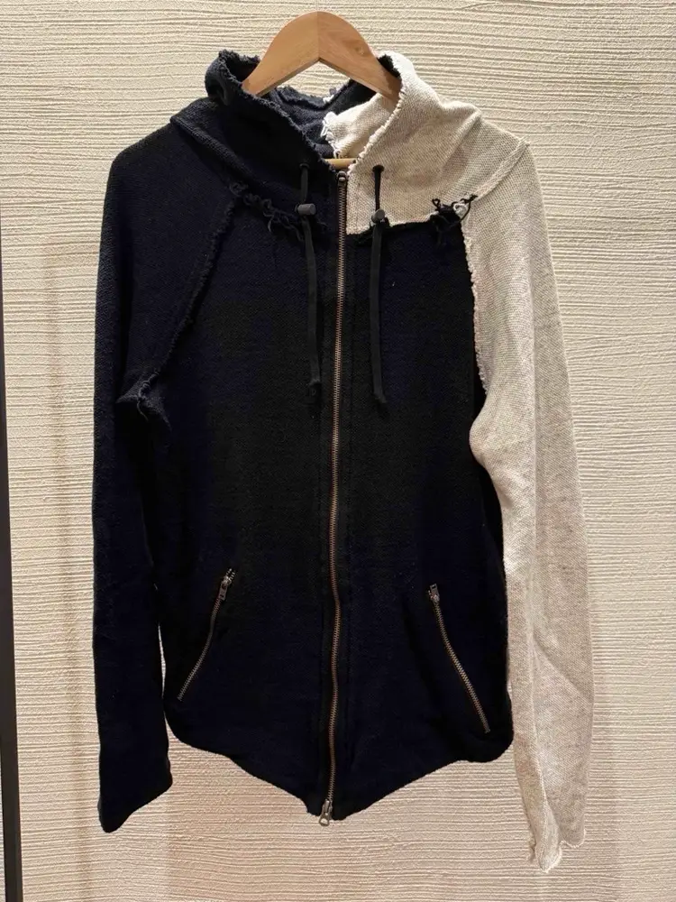 (Fish Skinny) L.G.B 00s YADNI hoodie bicolor subculture color blocked hooded sweatshirt