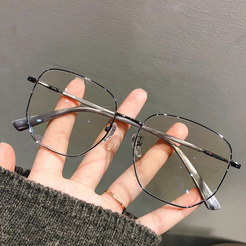 New Little Red Riding Book Same Style Myopia Glasses for Men and Women Cyber Celebrity Plain Style Retro Metal Artistic Polygon Glasses Frame