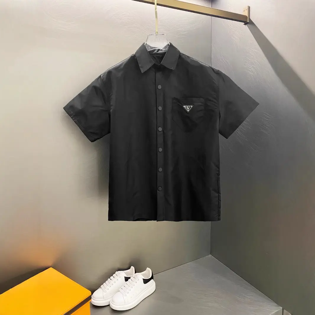 High Version Correct Version 2025 Summer New Product 24Fw Recycled Nylon Multi-Flap Pocket Pants Triangle Logo Work Shirt