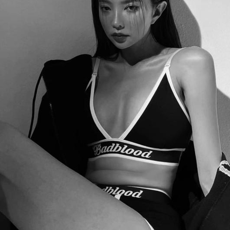 Korean Badblood Bcac Series Sexy Triangle Cup Bra for Women, American Style Sexy Sports Dance Lingerie Trend