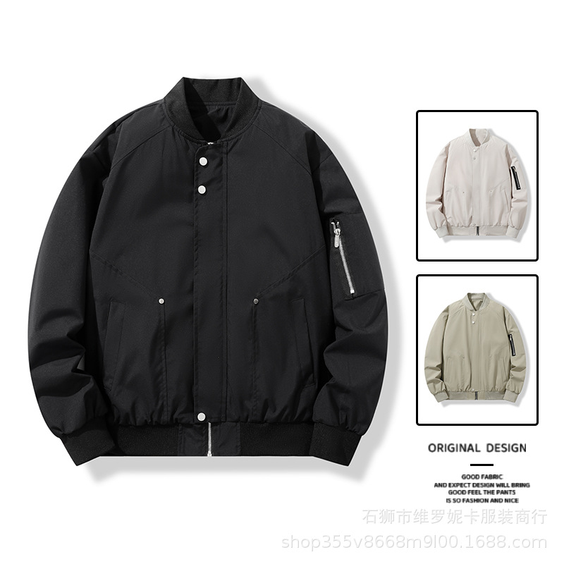 Jacket Men's Spring and Autumn New Fashion Brand Baseball Suit Jacket Men's Casual Loose Aviator Jacket Men's Top