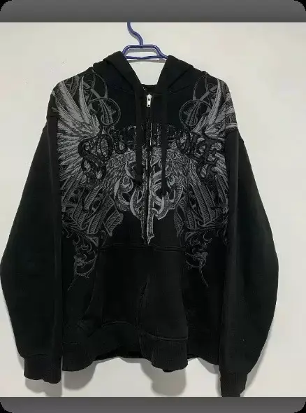 New Black Four-Leaf Clover Hoodie for Foreign Trade, Custom-Made with Zipper, Youth Cardigan Hoodie