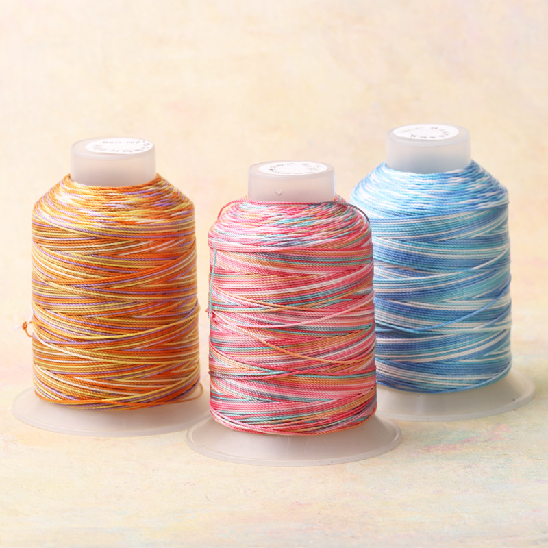 12 18-Strand Gradient Dyed Thread for Handmade Weaving, Qixi Festival and Dragon Boat Festival Multicolor Bracelet DIY Necklace Keychain Tassel Thread