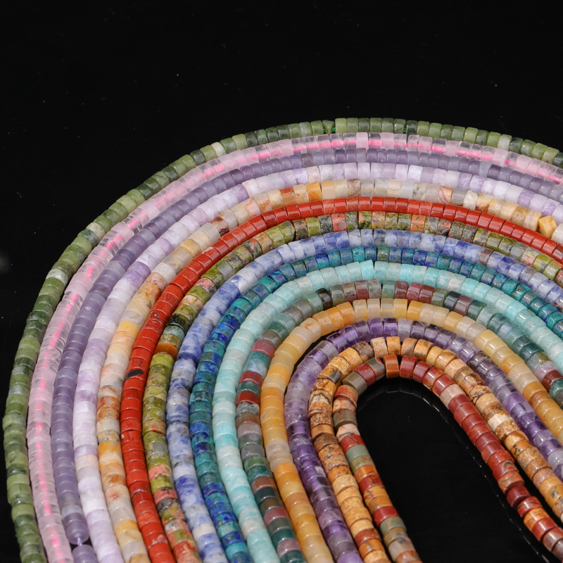 natural crystal right angle spacer flat beads jade wheel beads diy jewelry accessories jewelry gasket hand string beads