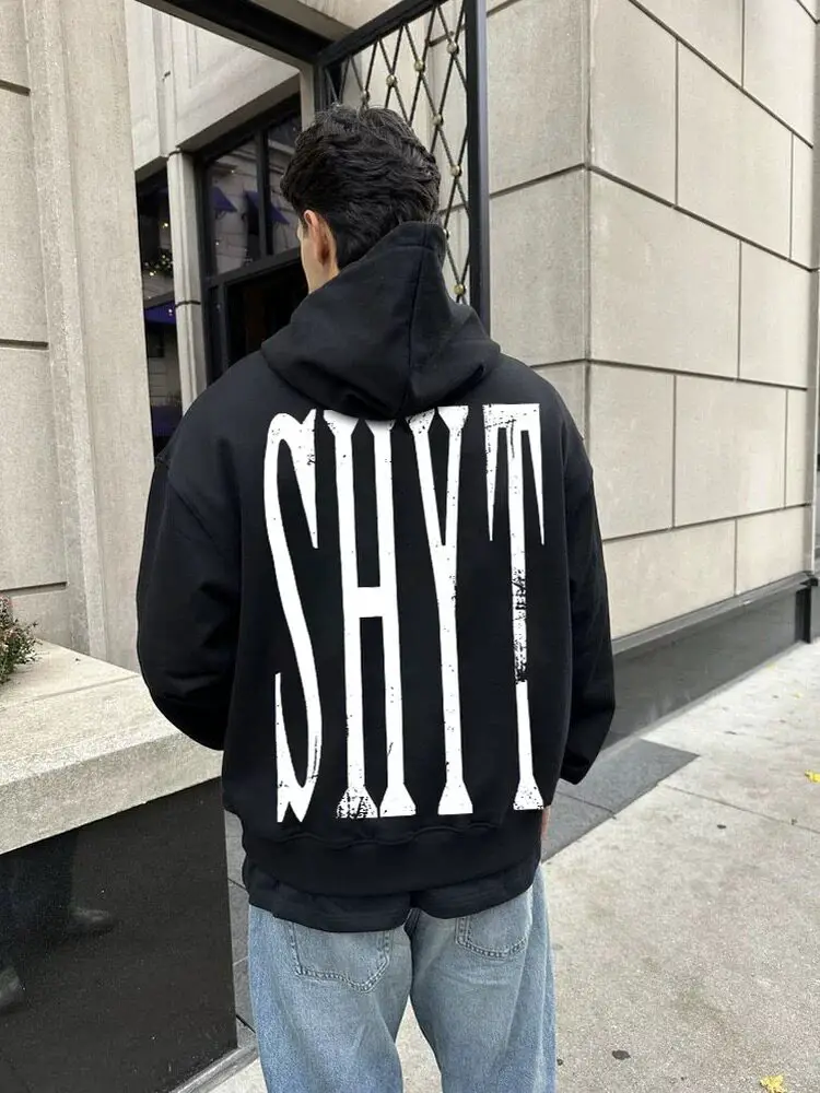 Nachiwof's Same Style Vaka 2025Fw Classic Distressed Print Pullover Hoodie Loose Fit Unisex Sweatshirt