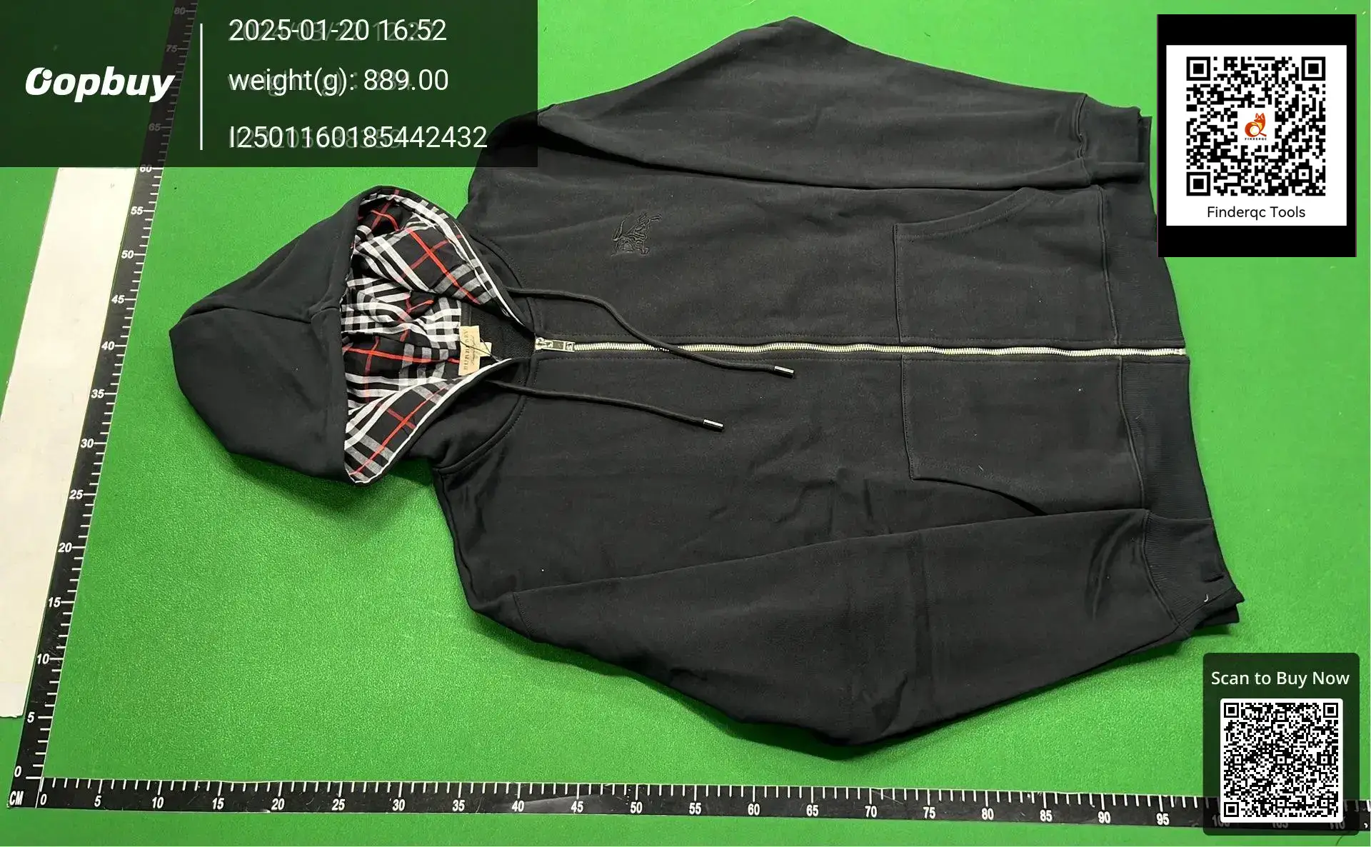 Burberry Zip Hoodie Black