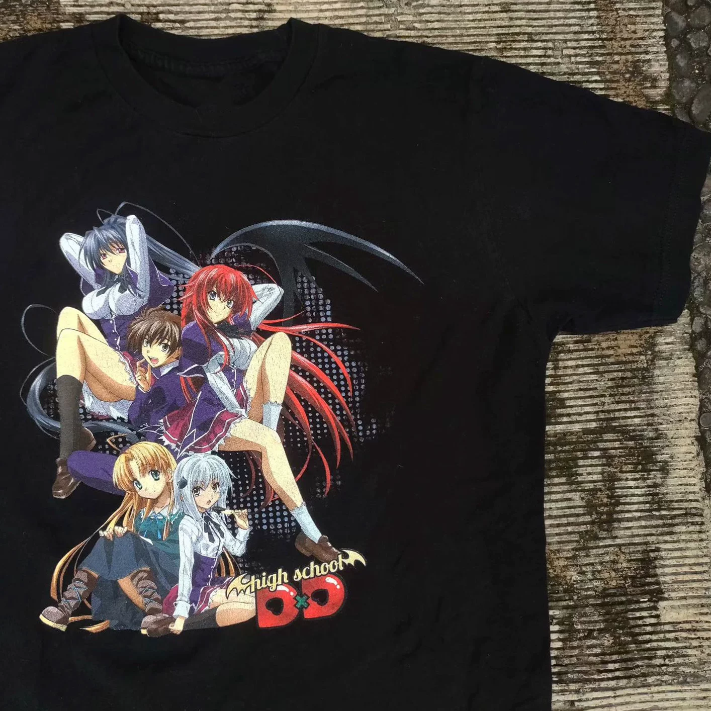 WHO CARE复古大百科High School DxD blacktee恶魔高校DxD短袖T恤