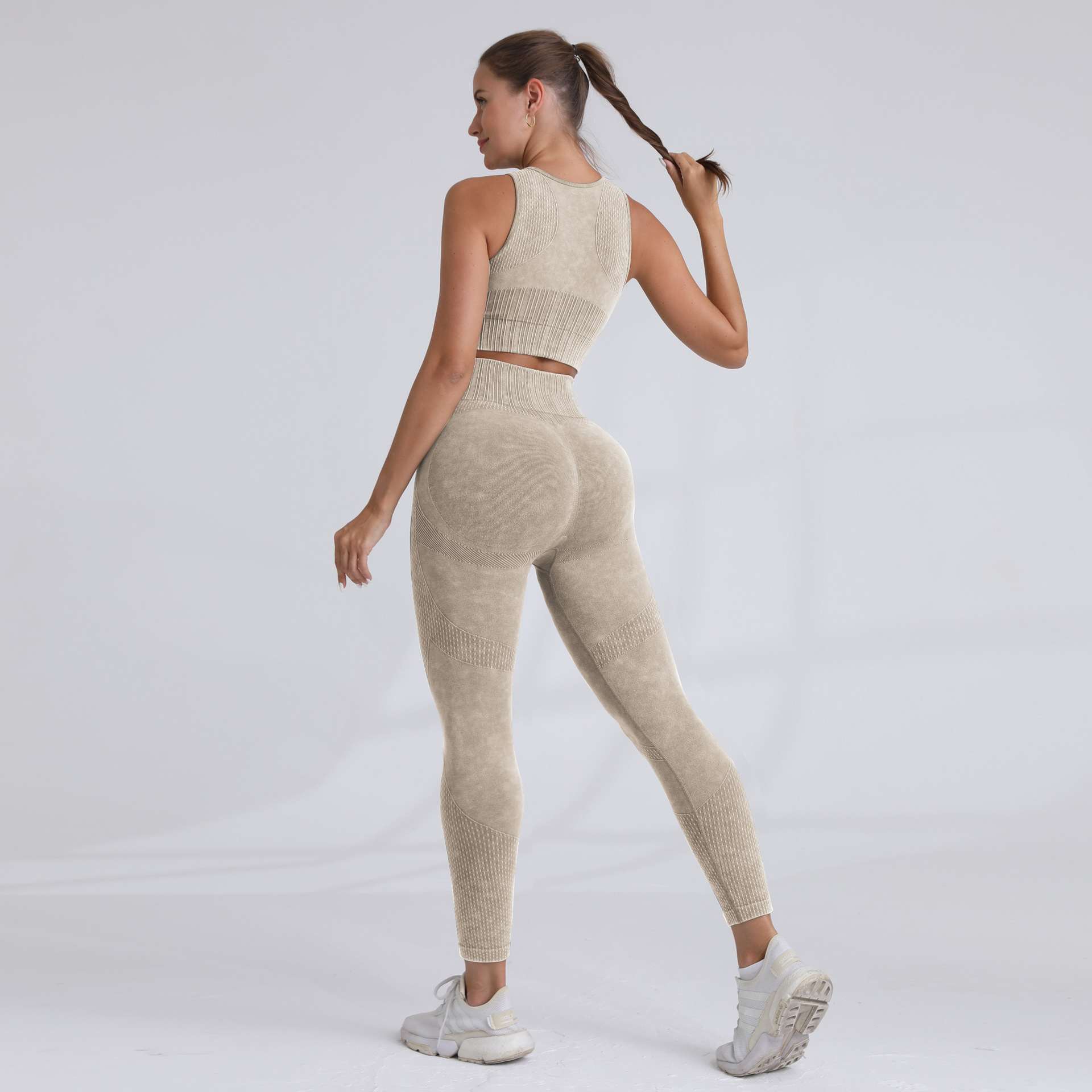 Cross-Border Hot-Selling Shock-Proof High-Intensity Sports Bra Vest High-Waist Butt-Lifting Fitness Trousers Yoga Wear Sports Suit
