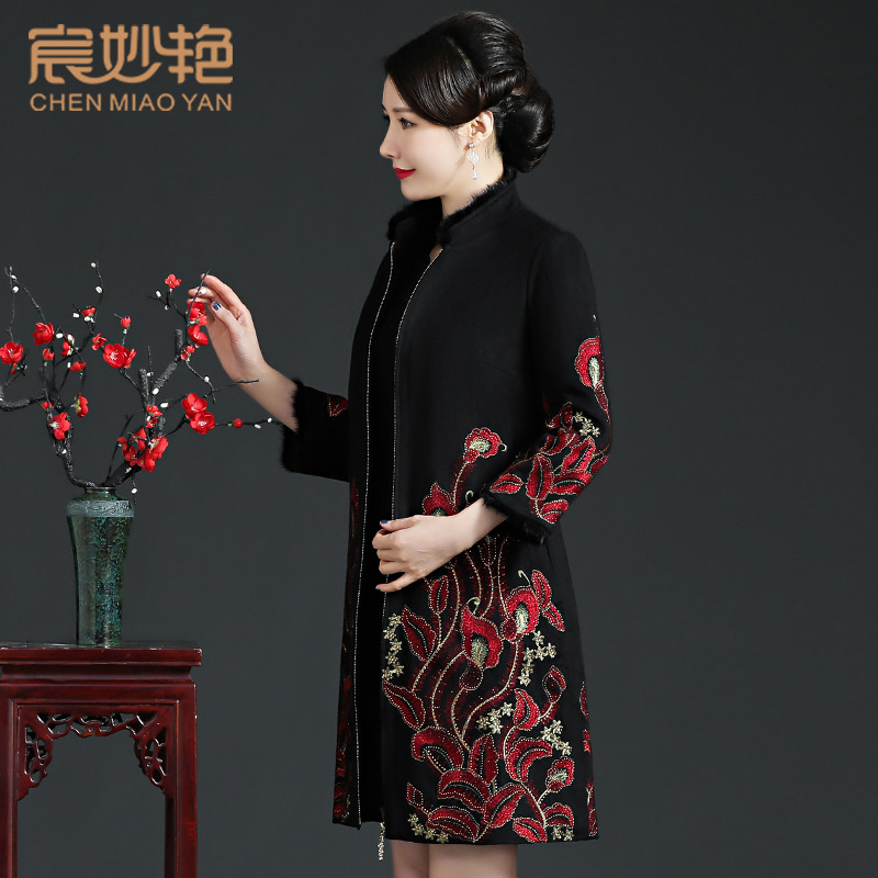 Factory wholesale wool coat plus size mother cotton and thickening wool coat women's cotton-padded jacket a generation of hair