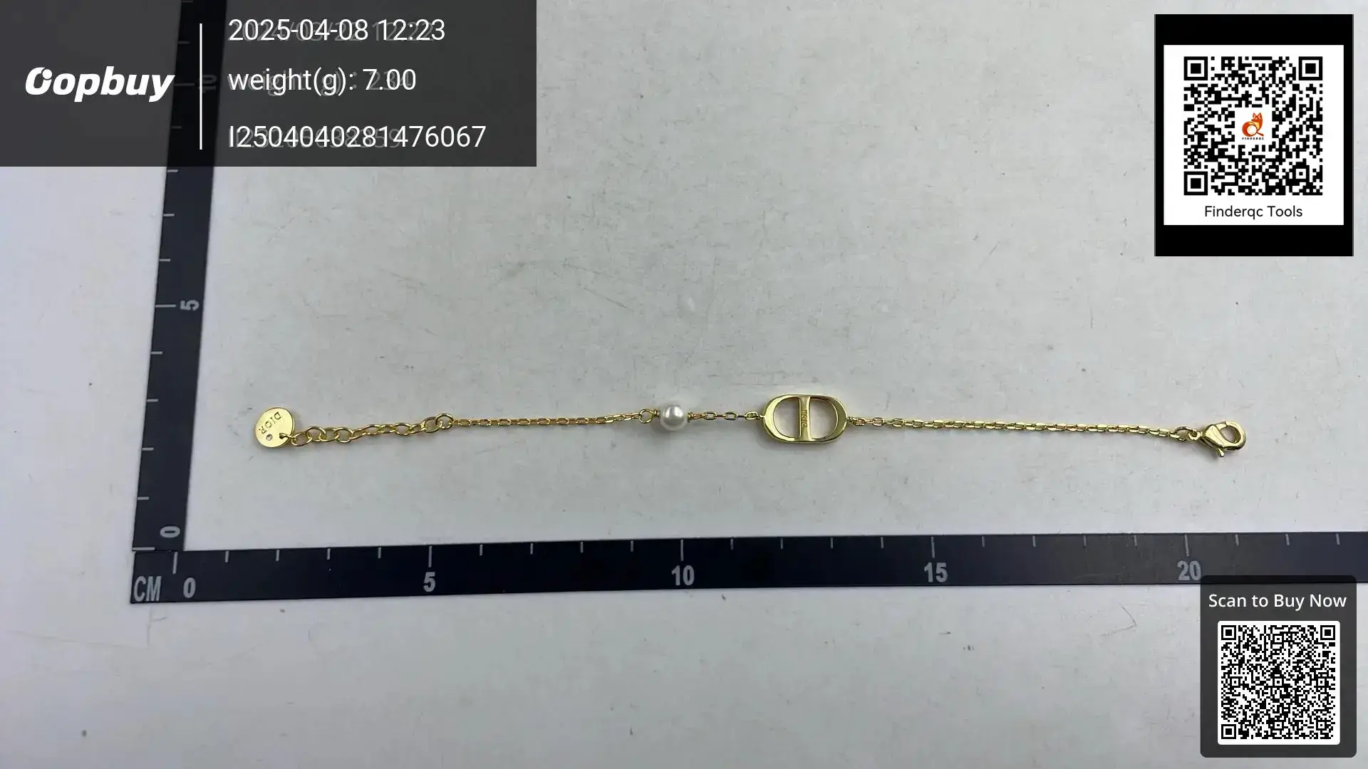 Dior CD Pearl Bracelet Gold