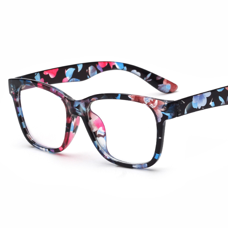2025 New Flat Mirror Full Frame Plastic Square Myopia Glasses Frame 8012 Artistic Pattern Glasses Frame