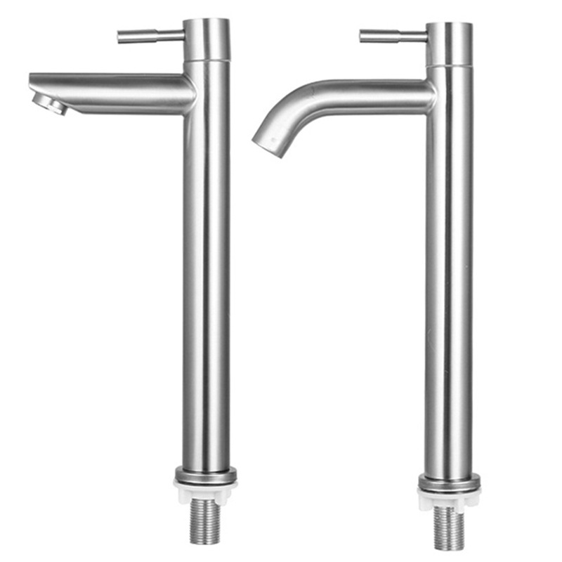 304 stainless steel extended single cold basin faucet stainless steel hand wash basin single cold extended faucet