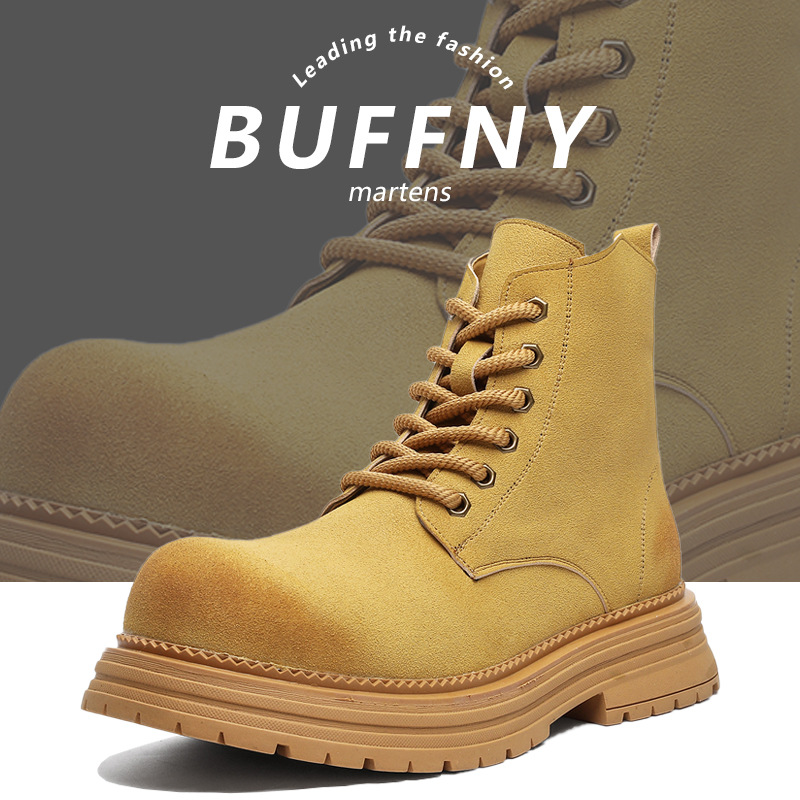 Martin Boots High Street Style Chelsea Ankle Boots Casual Wear-resistant Desert Couple's Trendy All-match Men's Boots