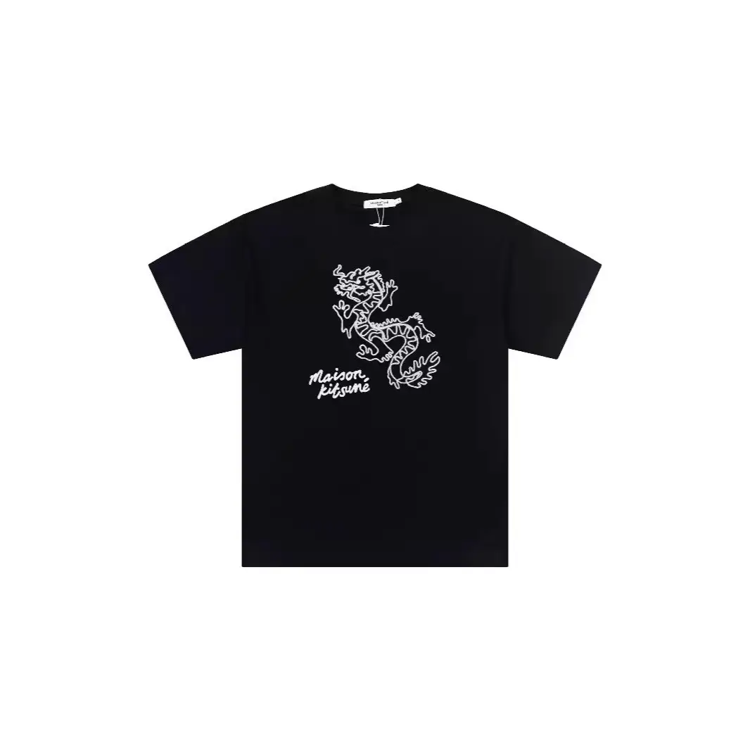 Drop Shipping for 9 STars, The Same STyle as The Year of The Dragon CarToon LimiTed Embroider, Loose ShorT-sleeved Trendyy Casual Same STyle T for Men and Women